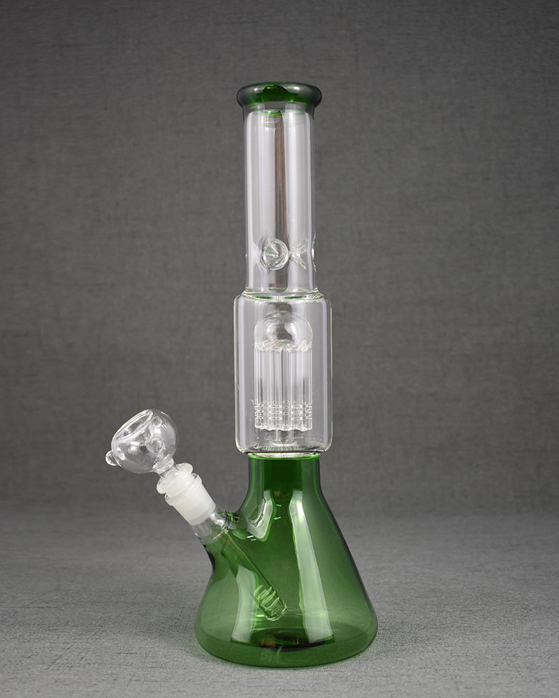 Green and Clear Glass water pipes，Bongs