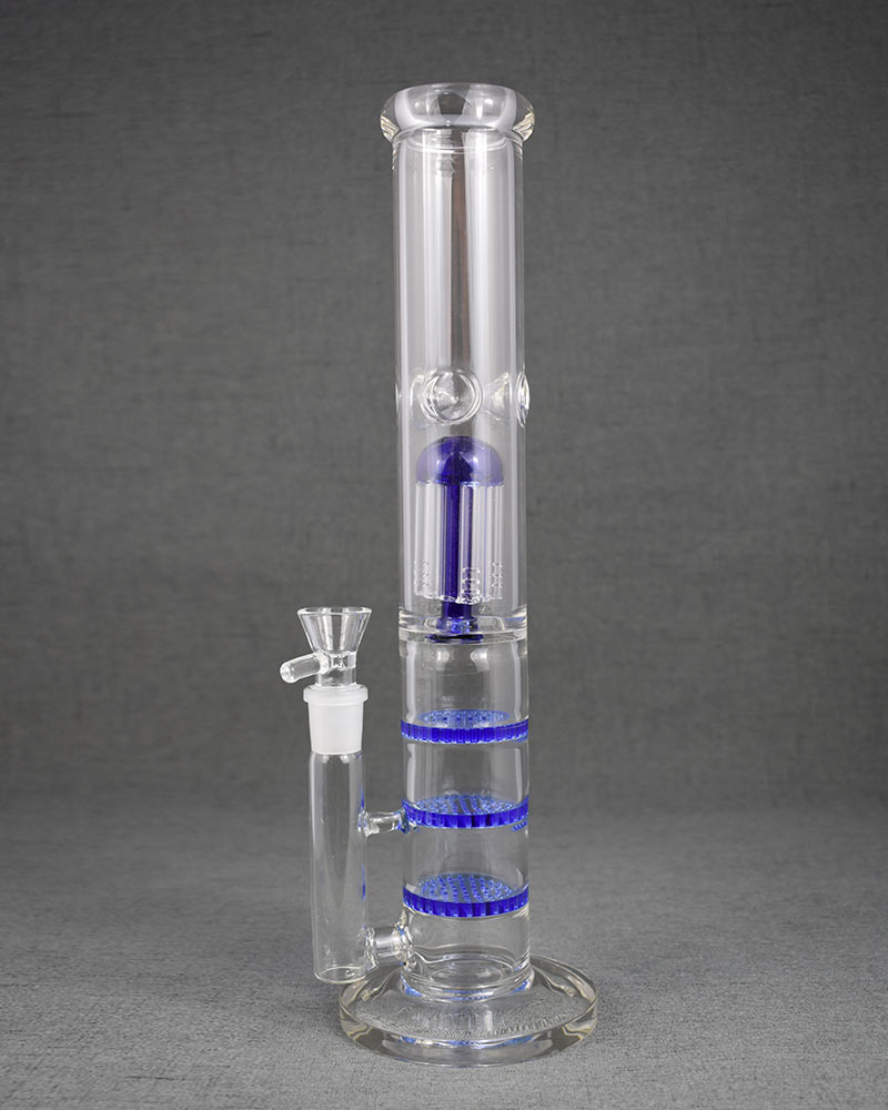 12 Inches Straight Tube Glass Bongs Honeycomb Smoking Water Pipes