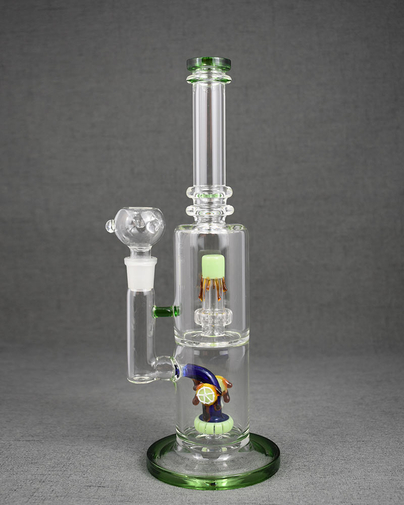 14 inch Hand blown shower head perc recycled glass water pipe bongs