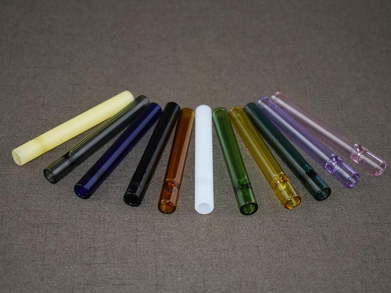 Glass Tube Pipe Filter Chillum Tobacco Herb Color One Hitter Smoking Pipe
