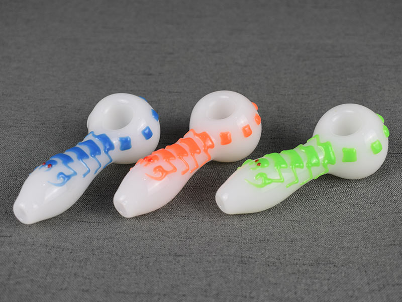 Color Luminous Tobacco Pipes Glass Bowl Glow Spoon