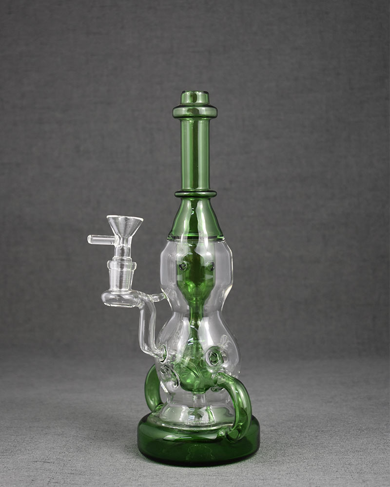 Green Recycler Borosiliate Glass Bong Pyrex Bong