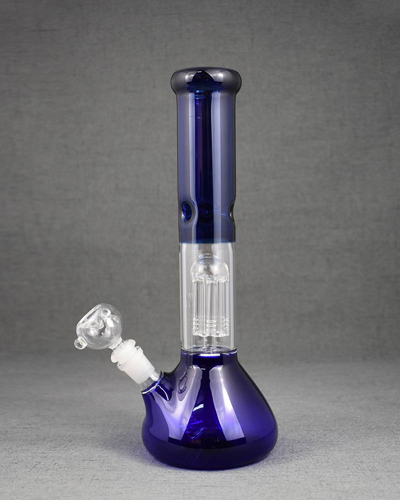 12 Inches Dark Blue Glass Water Pipe Showerhead  Smoking Bong