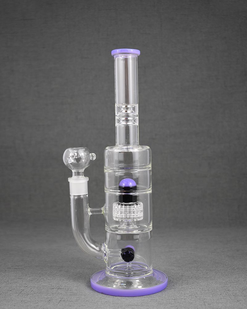 Light Purple Straight Pyrex Glass Bong Pipe