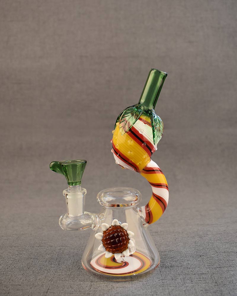 8″ Pineapple Bongs With Glass Flower Bowl 14.5mm Joint Water Pipe Dab Rig Glass Bong
