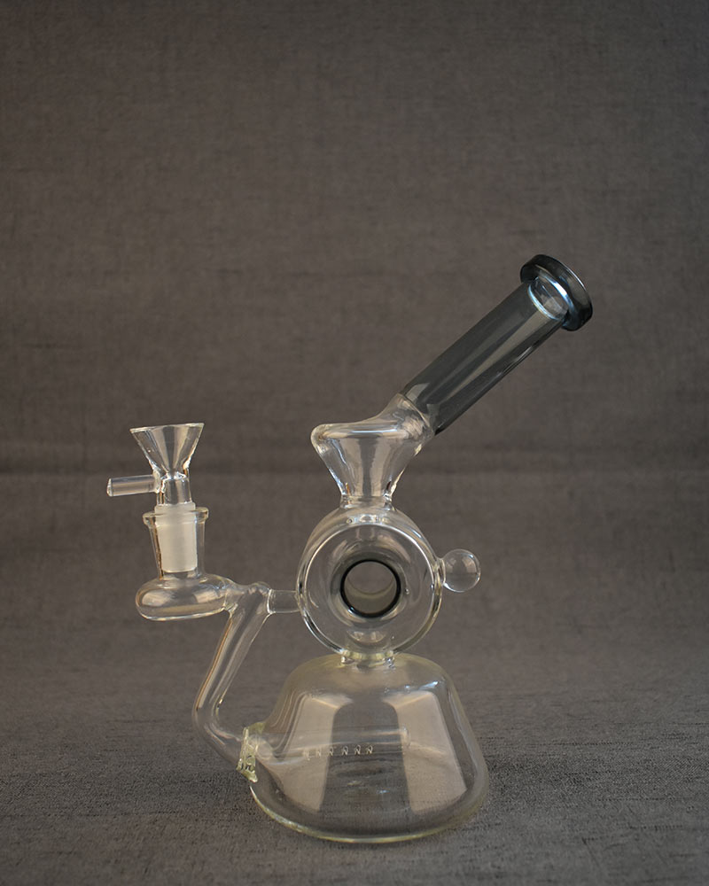 Bong Diffusion Pump Smoking Water Pipe Half Circle Bent Neck Glass Dab Rigs