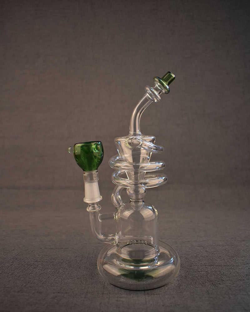 Spiral Shape Glass Hookah Smoking Bong Straight Tube