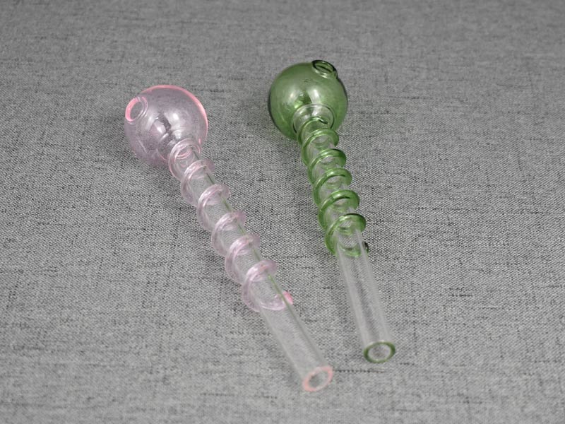 Clear Glass Oli Burner Pipe Pink