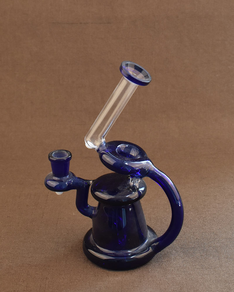 Dark Blue Dab Rig Borosilicate Glass Pipe