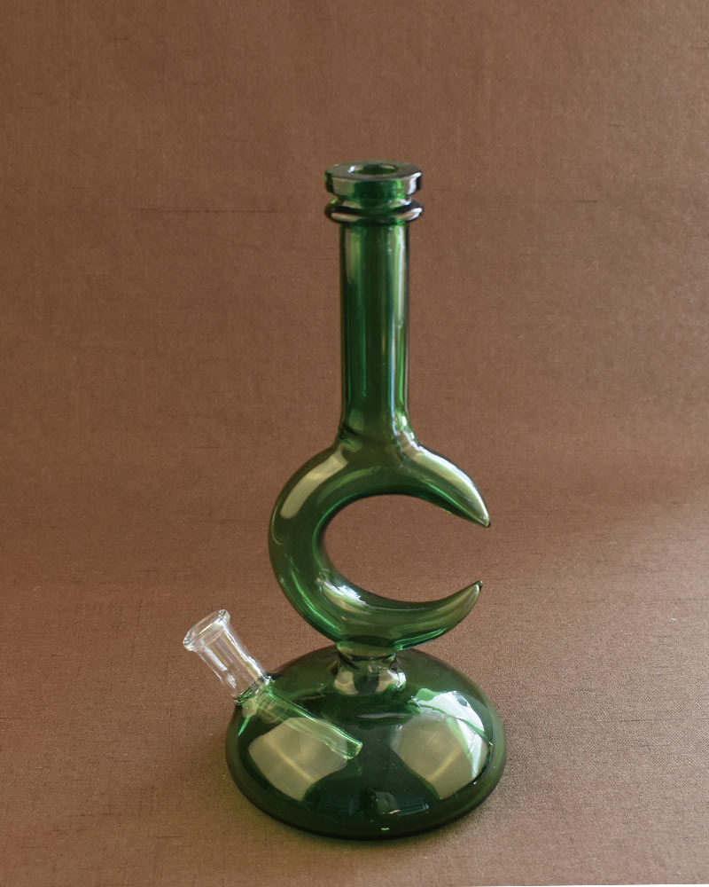 Moon Shape Glass Smoke Pipe Water Bong