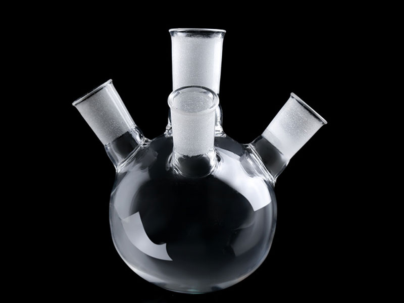 Transparent Quartz Glass Straight Three-neck Flask / Slanted Three-neck Round Bottom Flask Laboratory