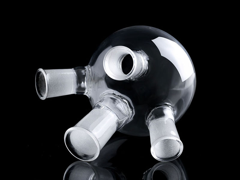 Transparent Quartz Glass Straight Three-neck Flask / Slanted Three-neck Round Bottom Flask Laboratory